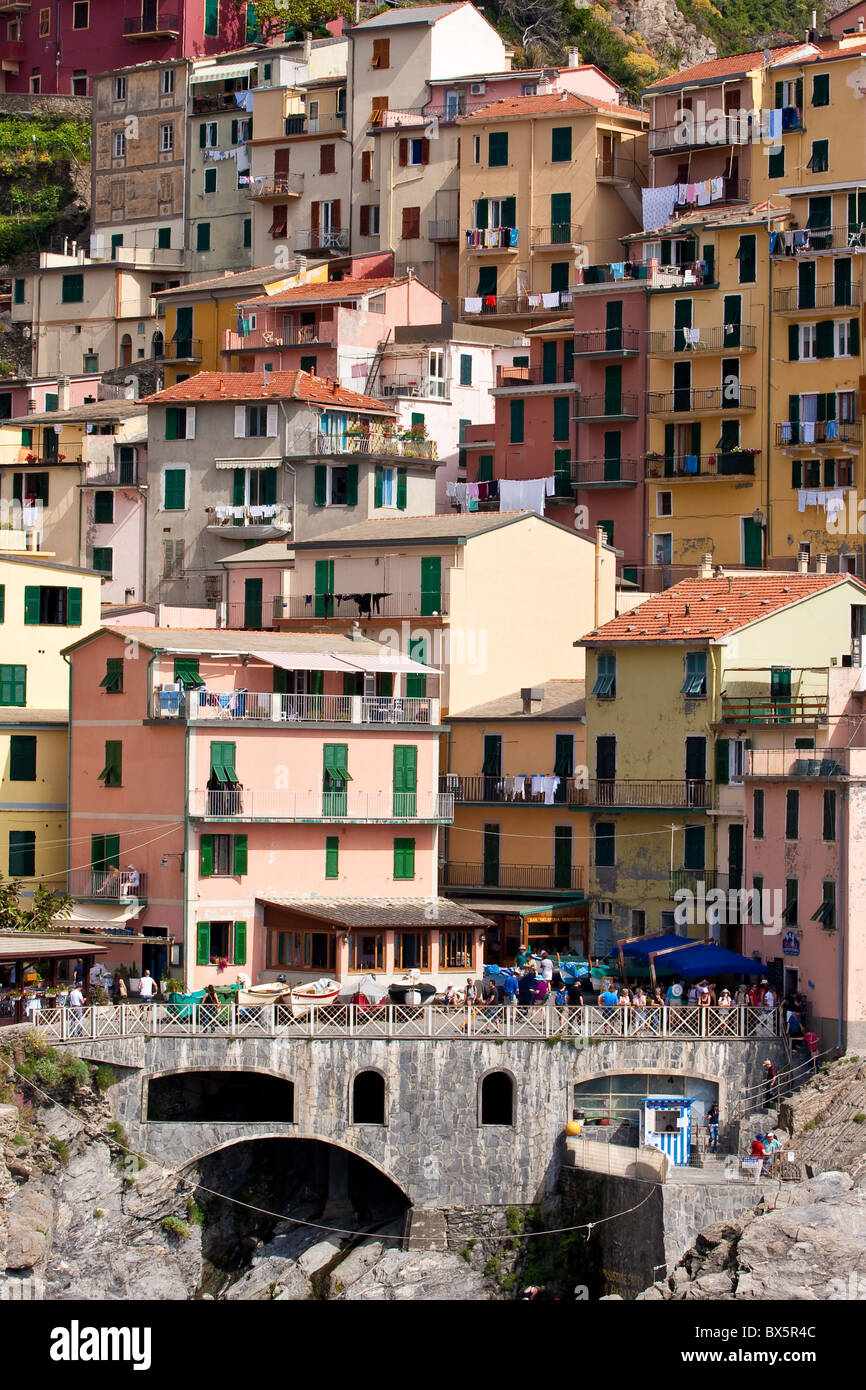 Architettura in Cinque Terre, Italia Foto Stock