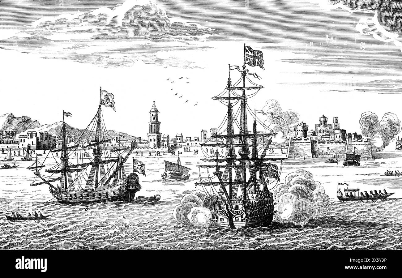Il capitano George Anson la nave HMS Centurion combattimenti uno spagnolo 'Manila galeone' sulla costa del Sud America, circa 1739 - 40 Foto Stock
