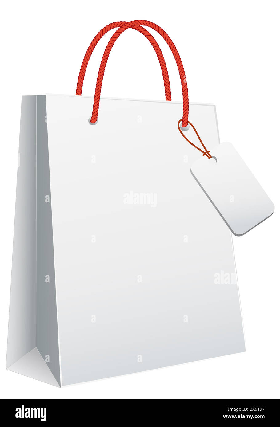 Vuoto bianco shopping bag, template vettoriale Foto Stock