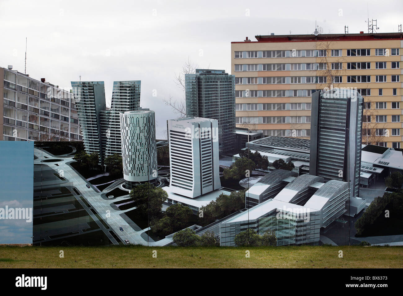 Praga, modello architettonico contemporaneo di torri di uffici a Praga è quella di Pankrac. (CTK foto/Josef Horazny) Foto Stock