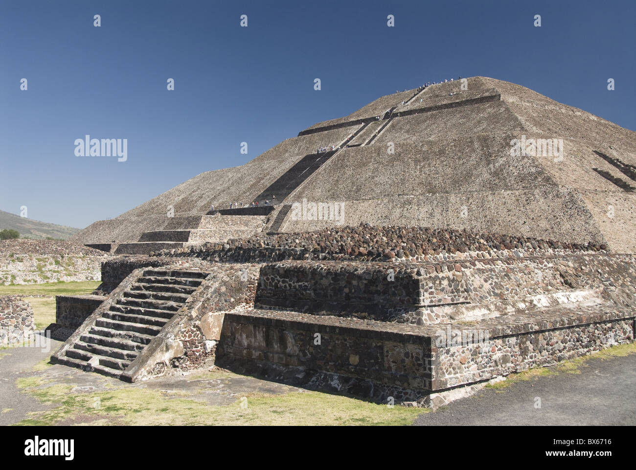 Il Tempio del Sole, Zona archeologica di Teotihuacan, Sito Patrimonio Mondiale dell'UNESCO, Messico, America del Nord Foto Stock