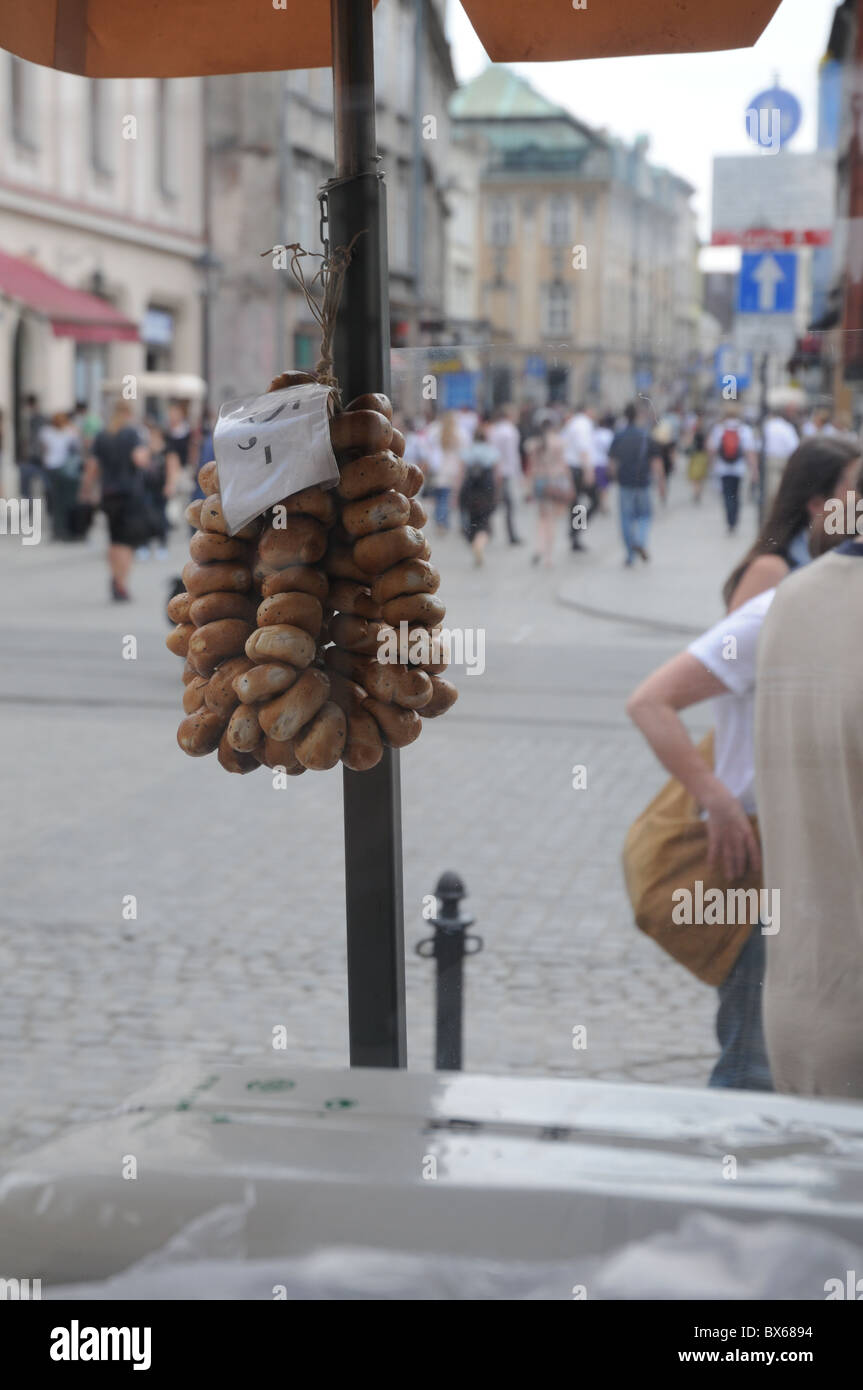 Negozio di pane a Cracovia centro città in Polonia Foto Stock