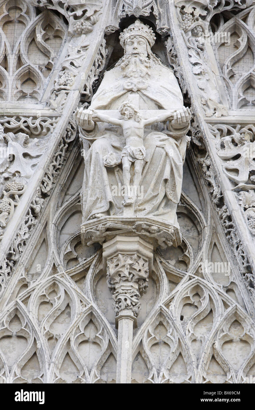 Dio e Gesù, Saint-Vulfran d'Abbeville chiesa, Somme, Francia, Europa Foto Stock