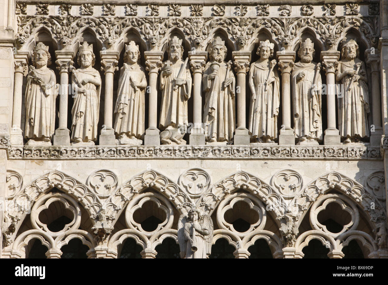 Kings Gallery, la cattedrale di Amiens, Sito Patrimonio Mondiale dell'UNESCO, Amiens, Somme, Francia, Europa Foto Stock