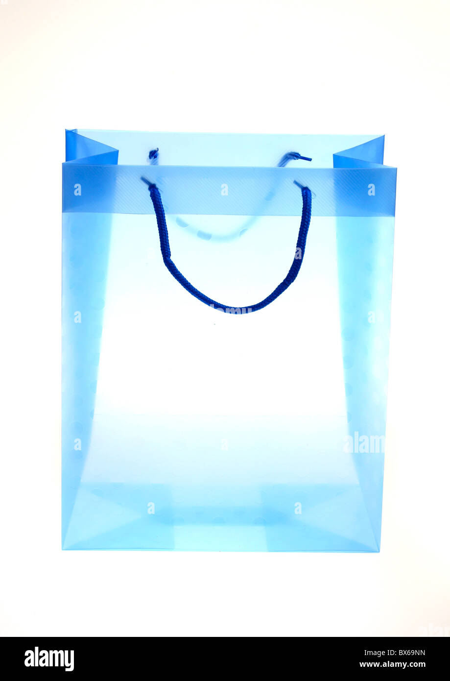 Blu, trasparente, il sacchetto in plastica. Foto Stock