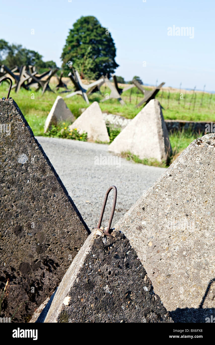 Barriere Anti-Tank, Museo delle fortificazioni, Hlucin-Darkovicky Foto Stock