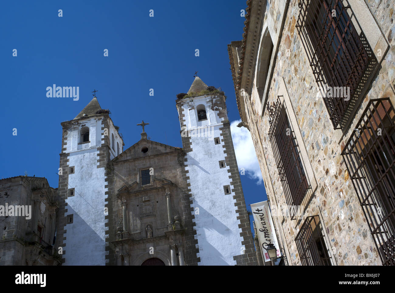 Chiesa di San Francisco Javier Città Vecchia, Caceres, Sito Patrimonio Mondiale dell'UNESCO, Estremadura, Spagna, Europa Foto Stock
