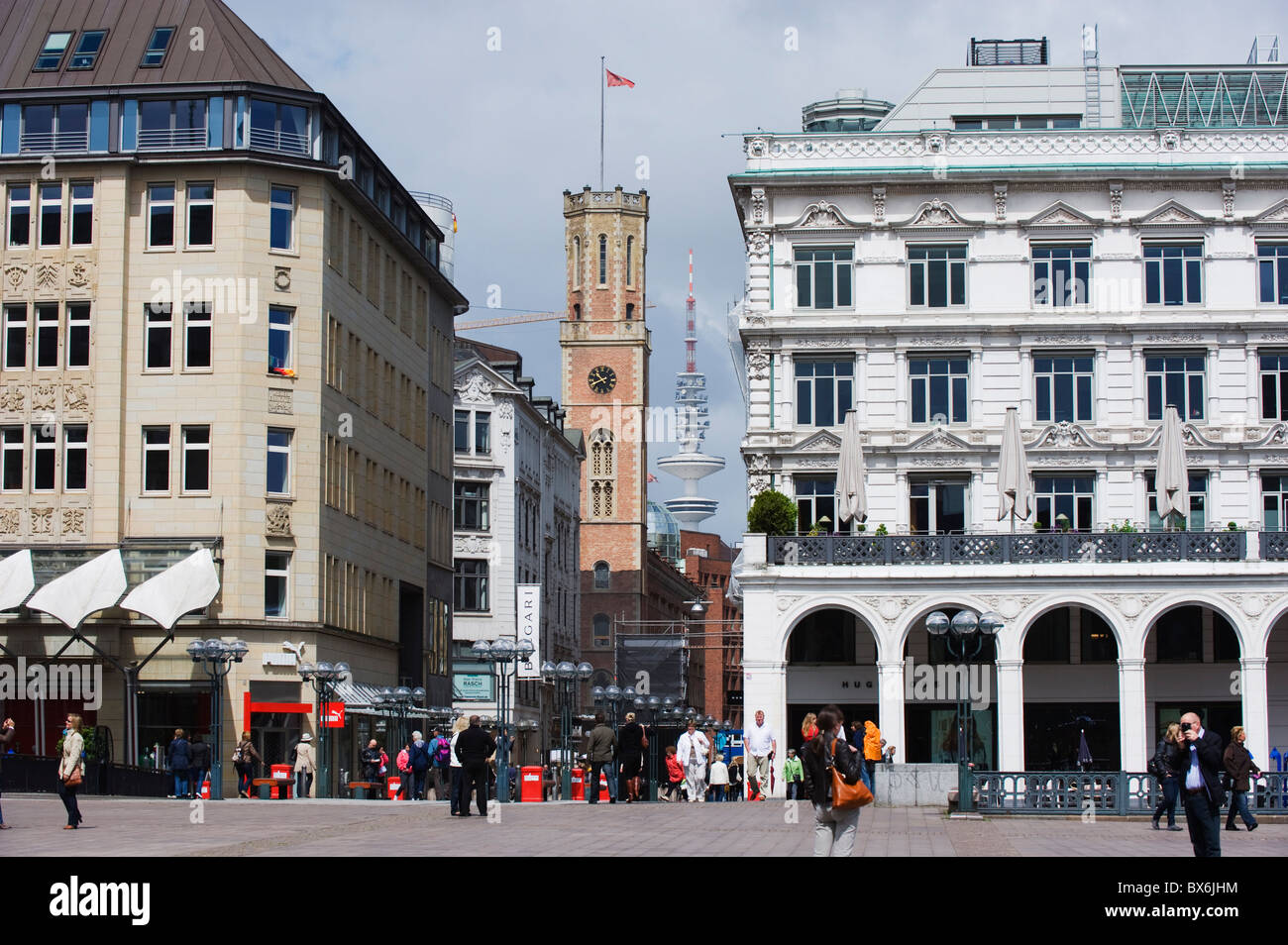 Dom Square, il centro della città di Amburgo, Germania, Europa Foto Stock