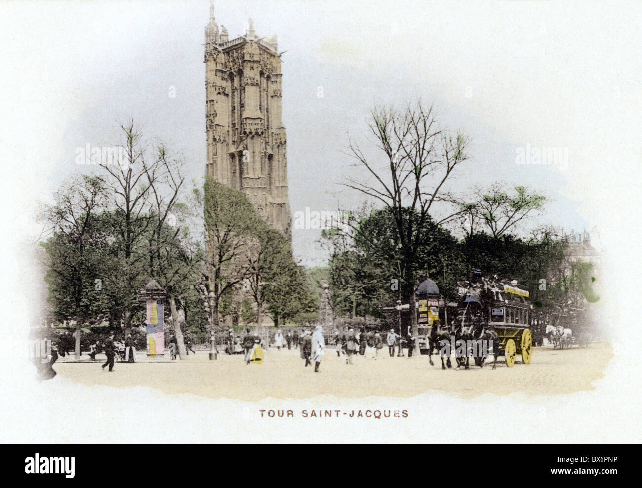Geografia / viaggio, Francia, Parigi, edifici, Tour Saint-Jacques, cartolina colorata, 1900, diritti aggiuntivi-clearences-non disponibile Foto Stock