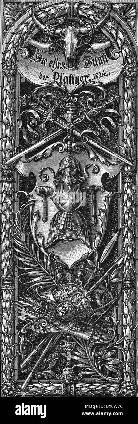Artigianato, gilde, segno di gilda degli armatori di Norimberga, 1524, diritti aggiuntivi-clearences-non disponibile Foto Stock