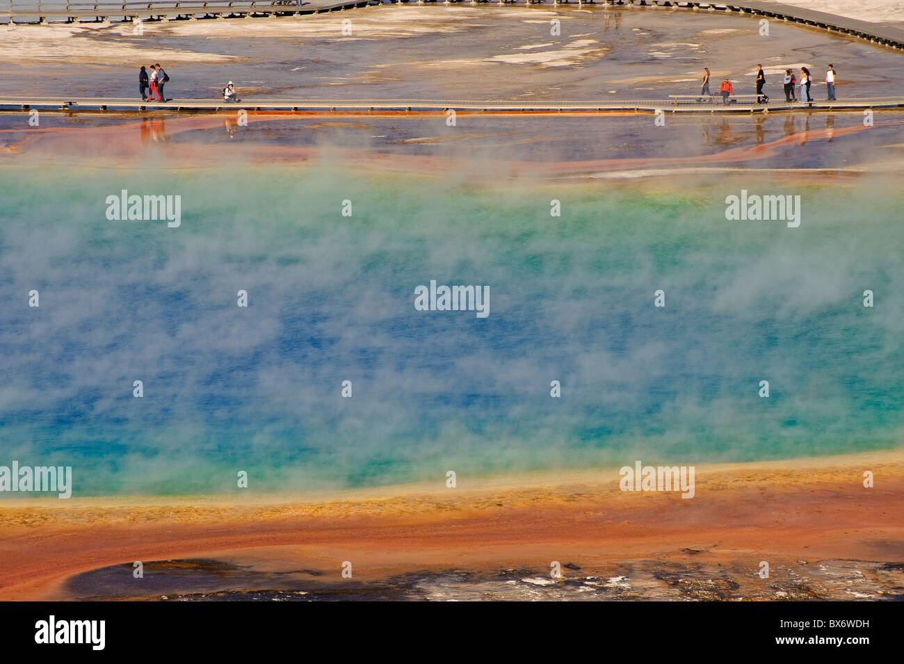 Grand Prismatic Spring (il mondo il terzo più grande piscina termale), il Parco Nazionale di Yellowstone, Wyoming USA Foto Stock