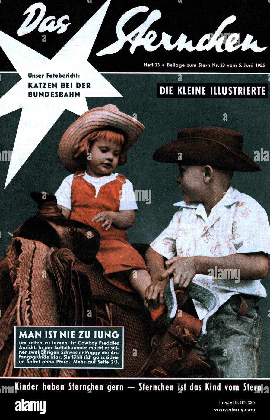 Riviste / riviste, 1955, 'An ist nie zu jung', numero 23 a Stern no 23, 5.6.1955, diritti aggiuntivi-clearences-non disponibile Foto Stock