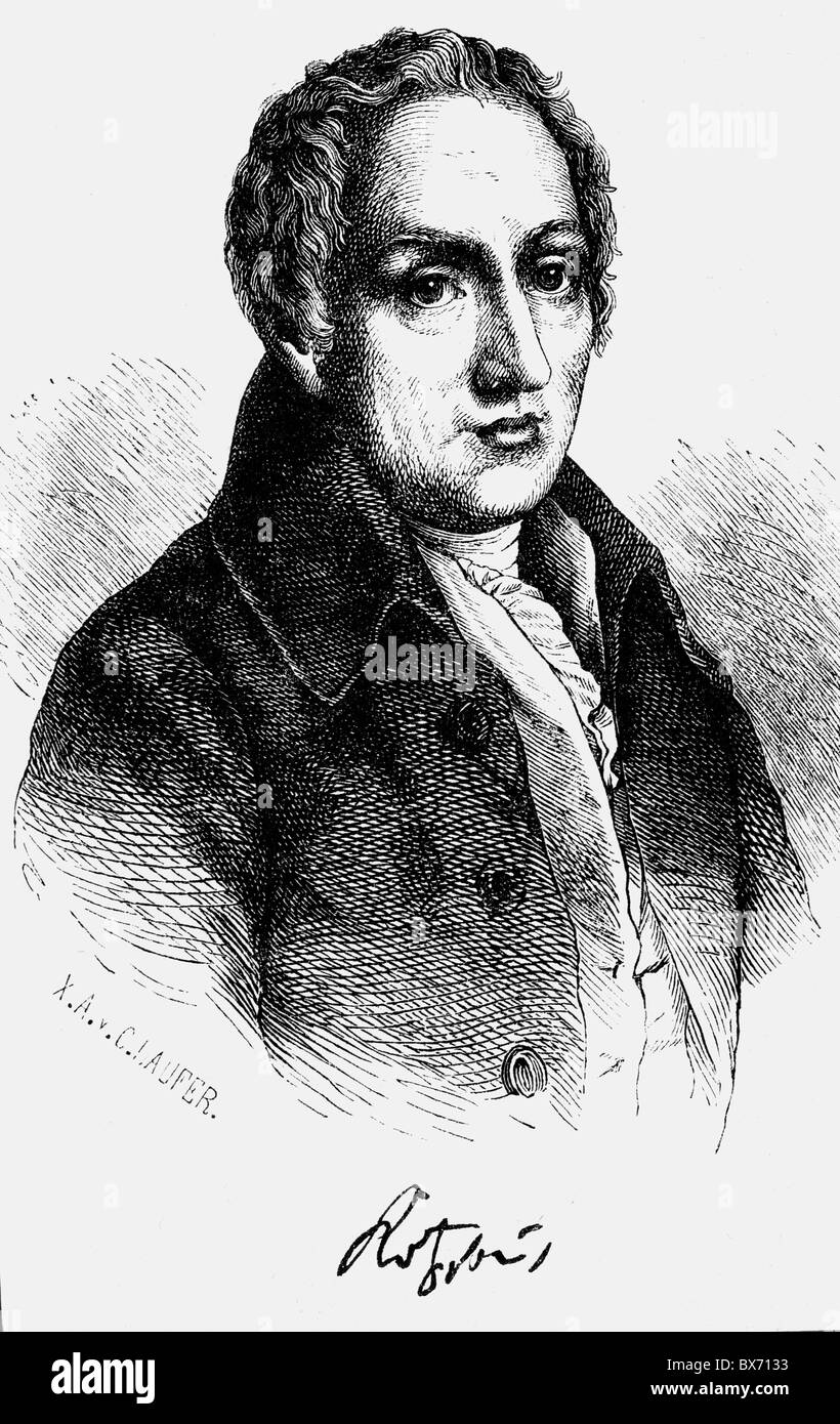 Kotzebue, August von, 3.5.1761 - 23.3.1819, poeta tedesco, drammaturgo, incisione in legno, 19th secolo, Foto Stock