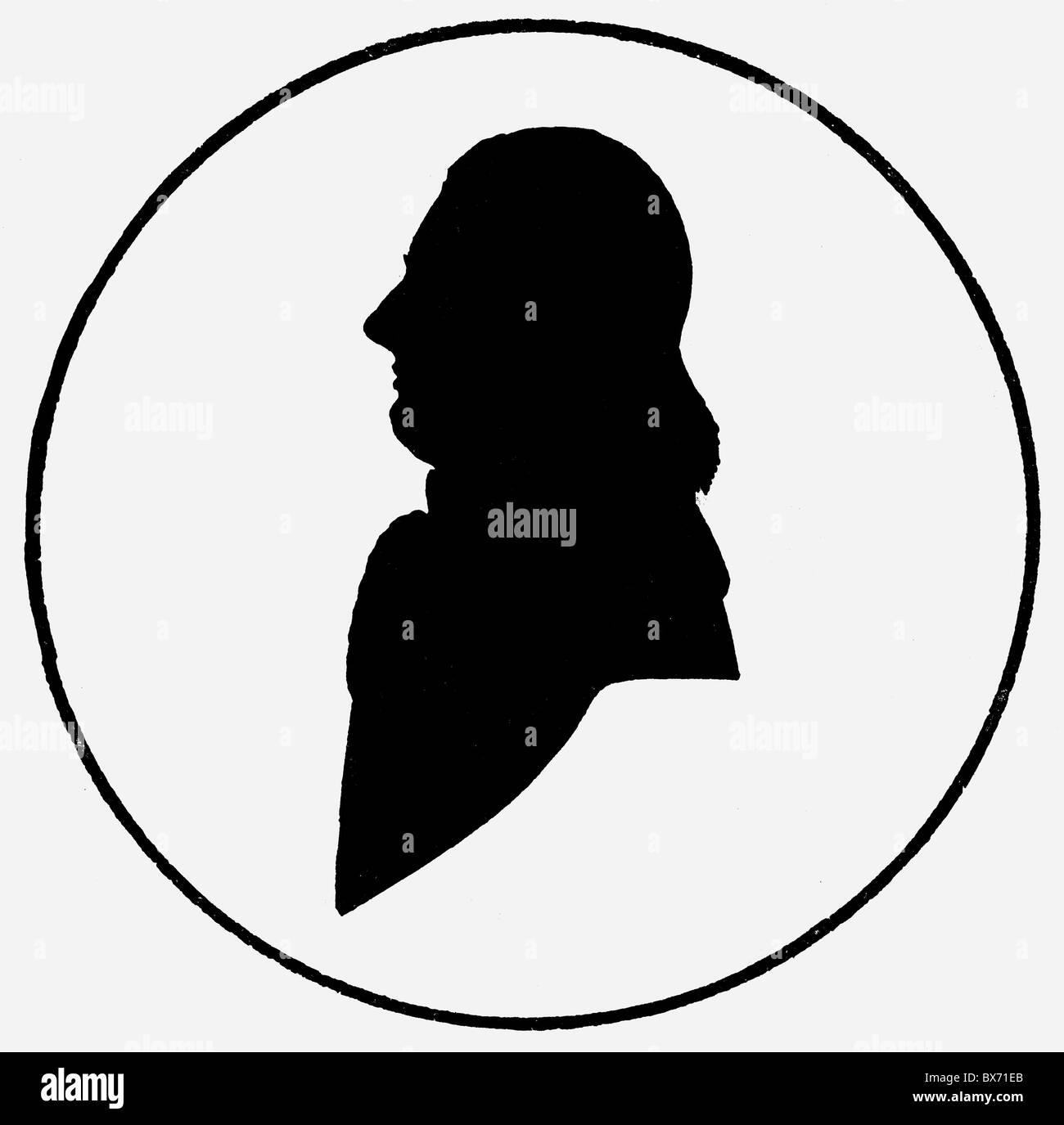 Fichte, Johann Gottlieb, 19.5.1762 - 29.1.1814, filosofo tedesco, ritratto, silhouette, originariamente di proprietà di Johann Wolfgang von Goethe, 19th secolo, Foto Stock