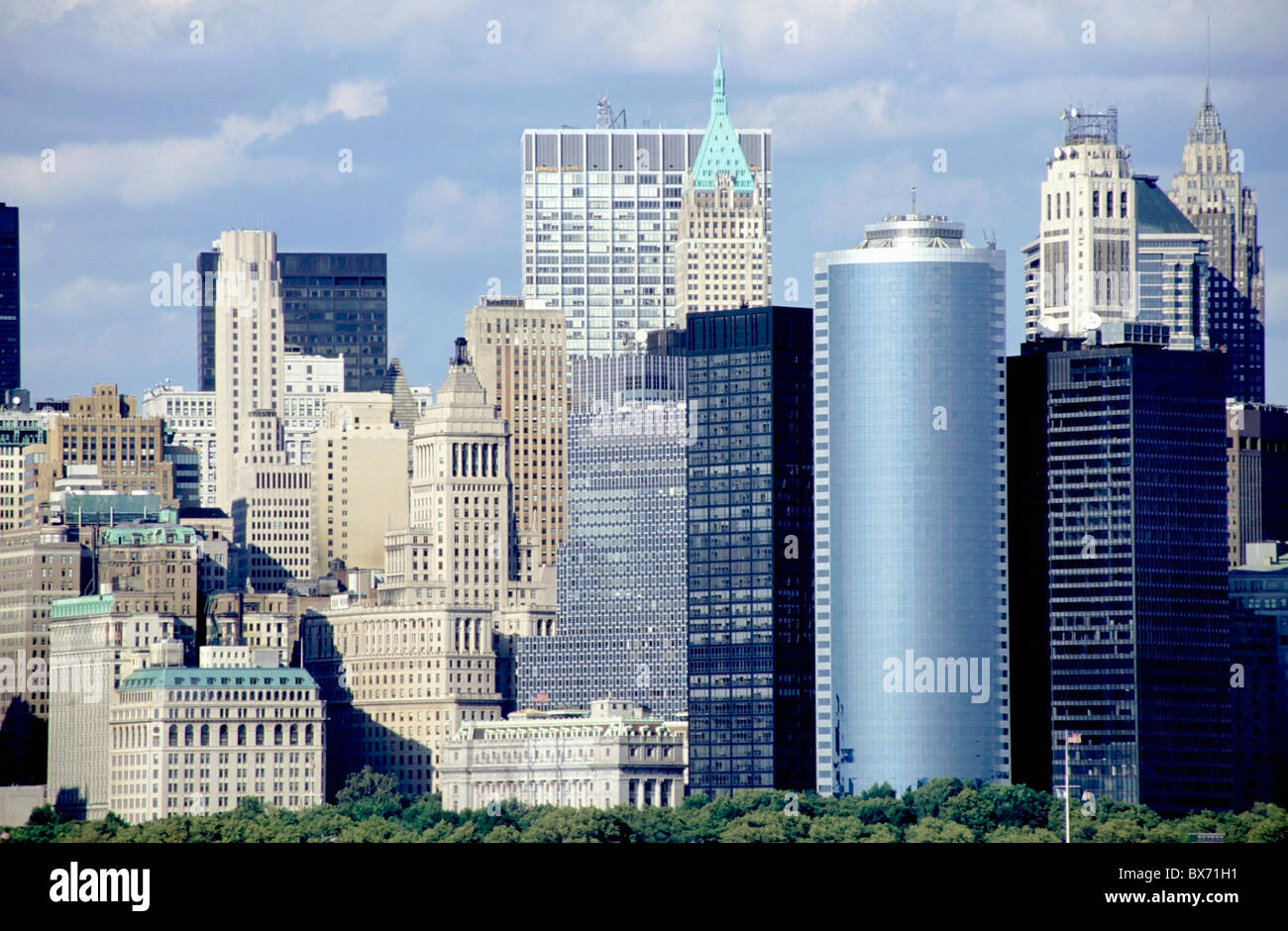 Skyline di Manhattan, New York New York, Stati Uniti d'America - prese nel 1988 Foto Stock