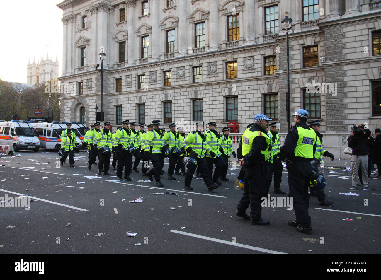 Le proteste degli studenti contro la tassa di iscrizione a Londra Foto Stock