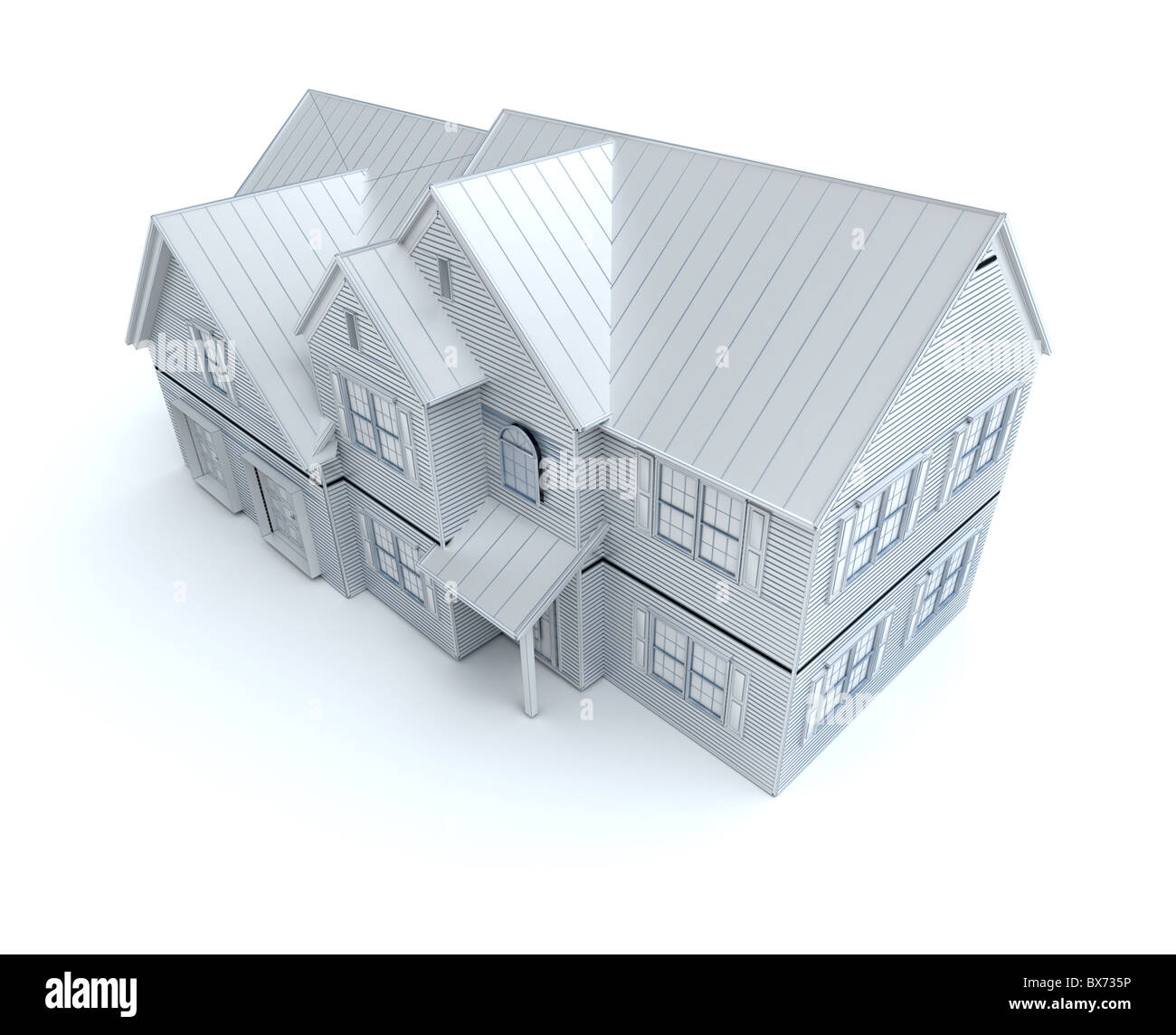 3D rendering di un modello di architettura in bianco Foto Stock