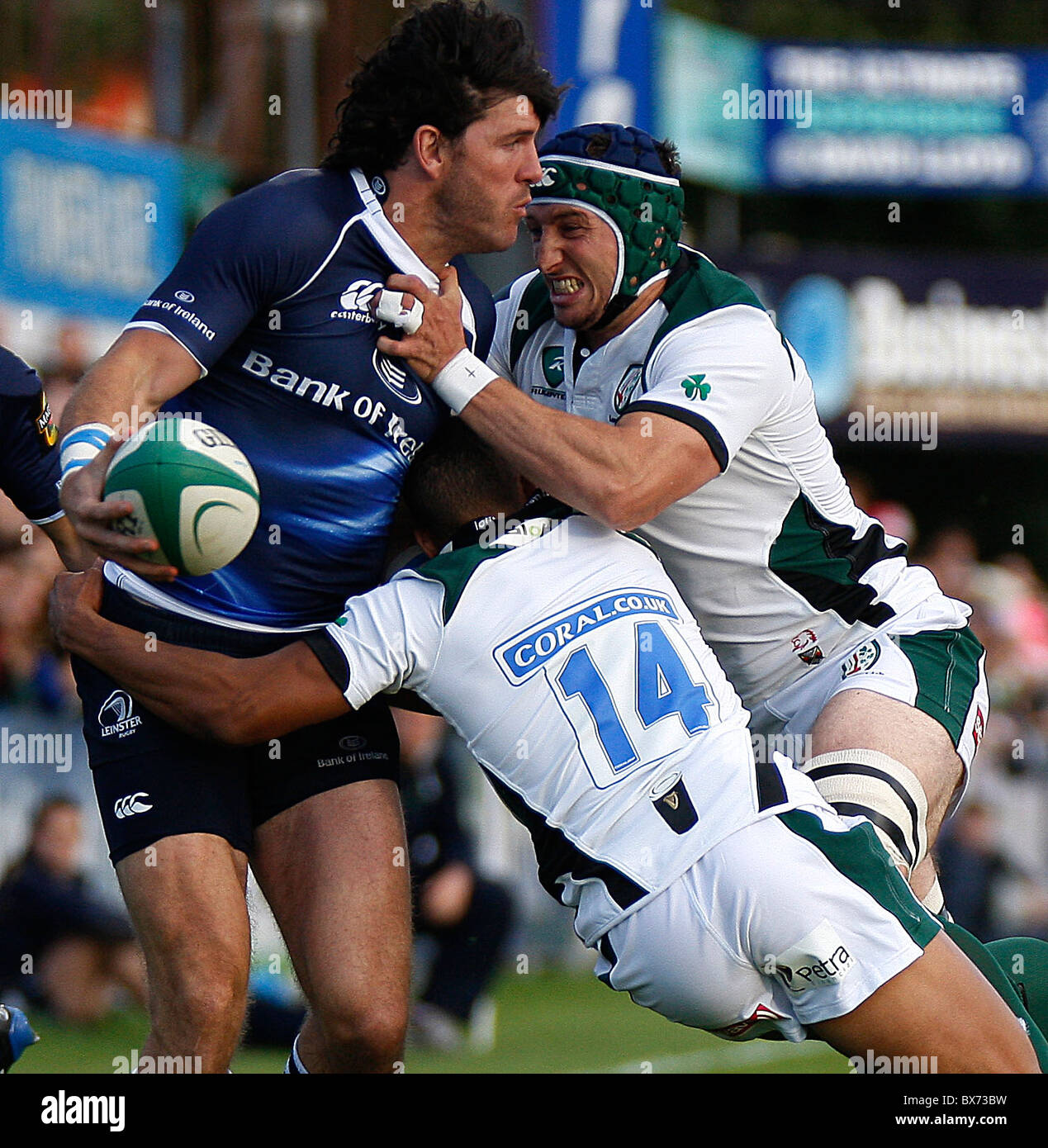 Leinster vs London Irish Rugby Foto Stock