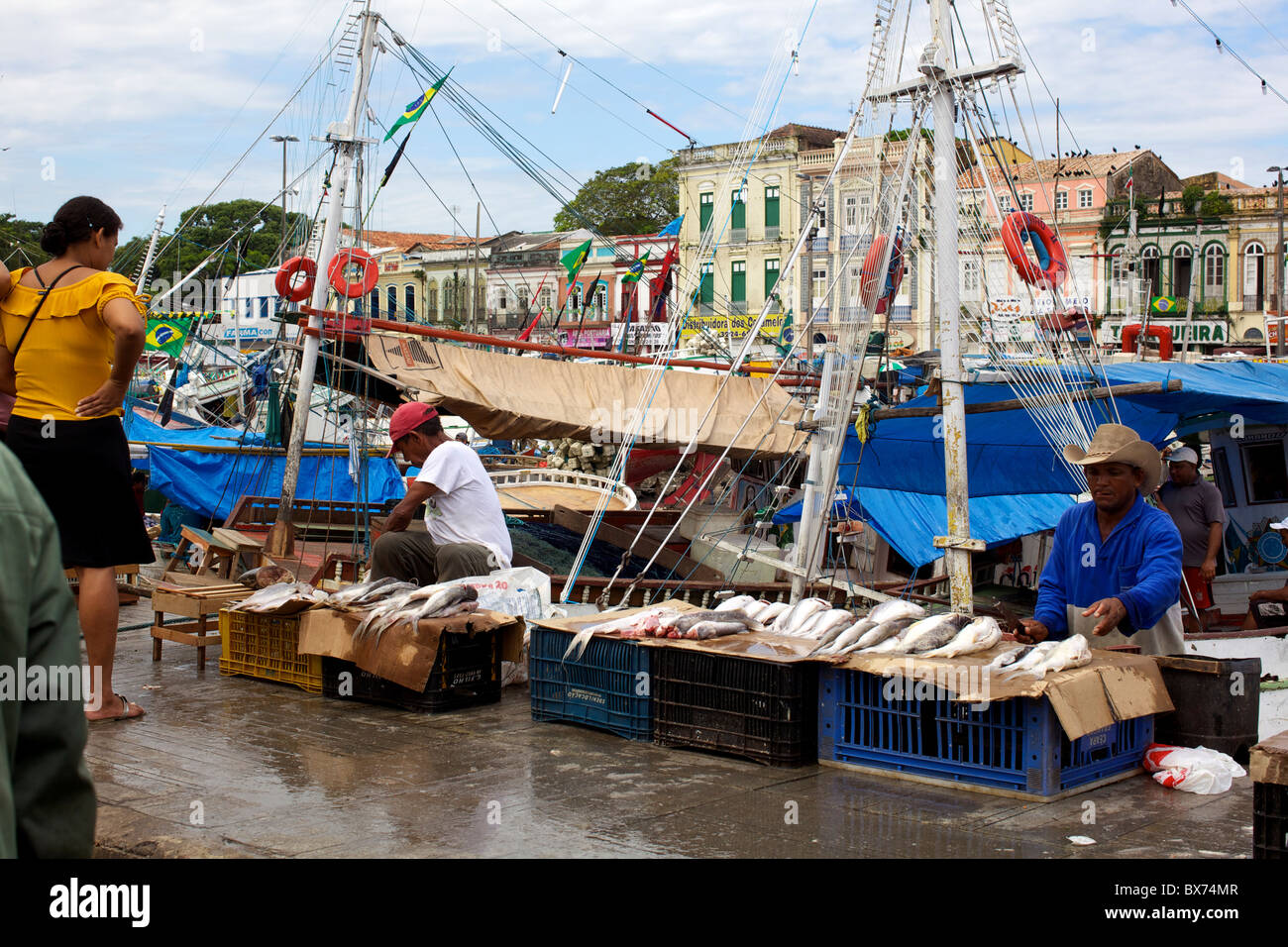 Sul porto di Belem, Brasile, Sud America Foto Stock