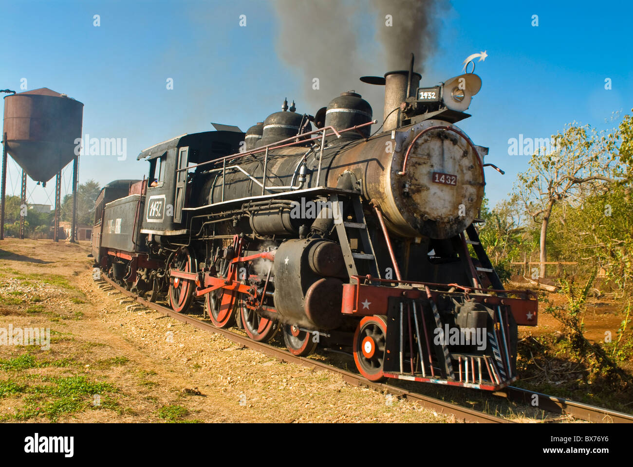 Vecchia locomotiva a vapore, Trinidad, Cuba, West Indies, dei Caraibi e America centrale Foto Stock