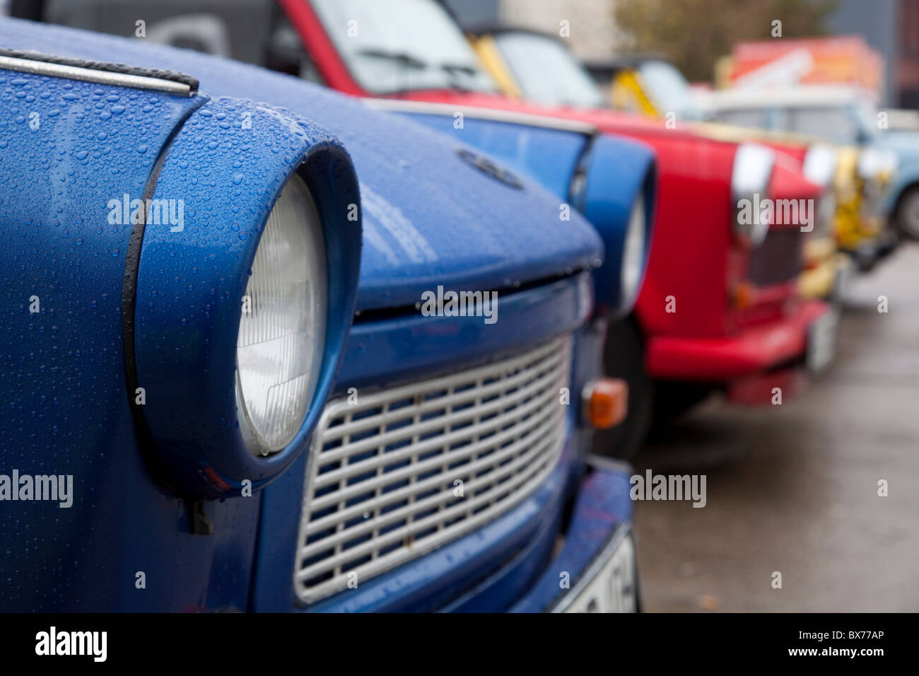 La vecchia Trabant automobili, prodotti nella ex Germania orientale di Berlino, Germania, Europa Foto Stock