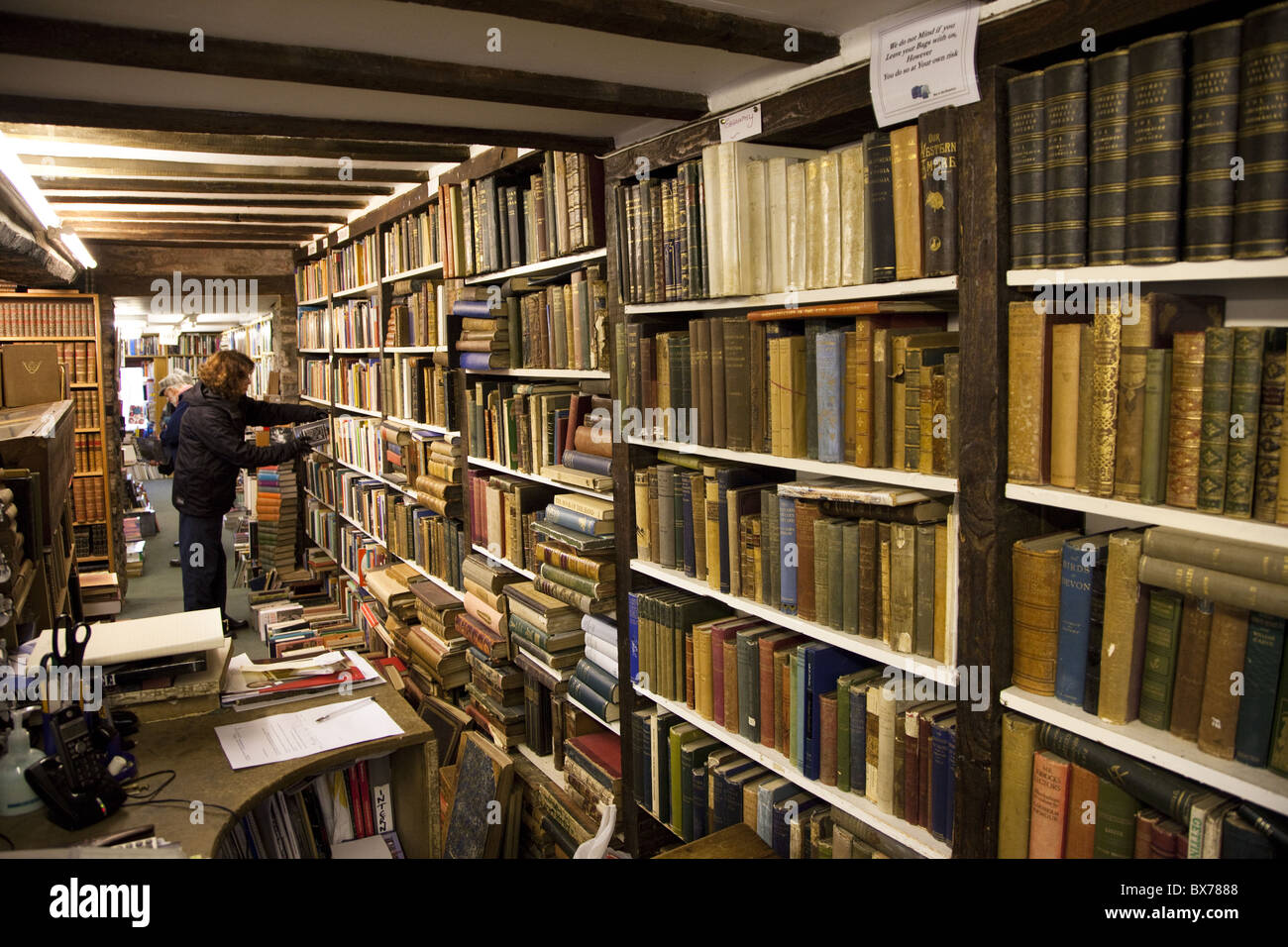 Bookshop in Hay-on-Wye, Powys, Wales, Regno Unito, Europa Foto Stock