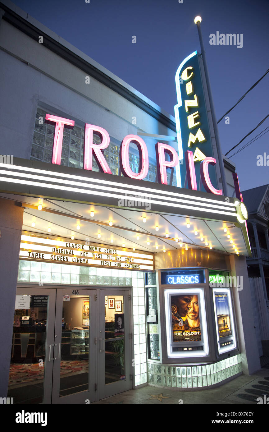 Tropic Cinema, un edificio art deco di Key West, Florida, Stati Uniti d'America, America del Nord Foto Stock