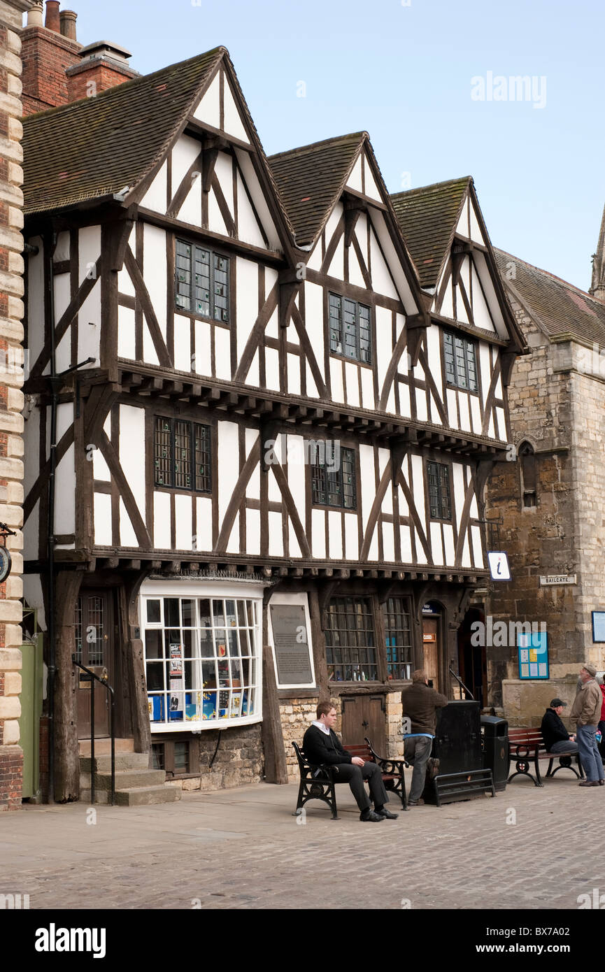 Edificio Tudor in Lincoln REGNO UNITO Foto Stock