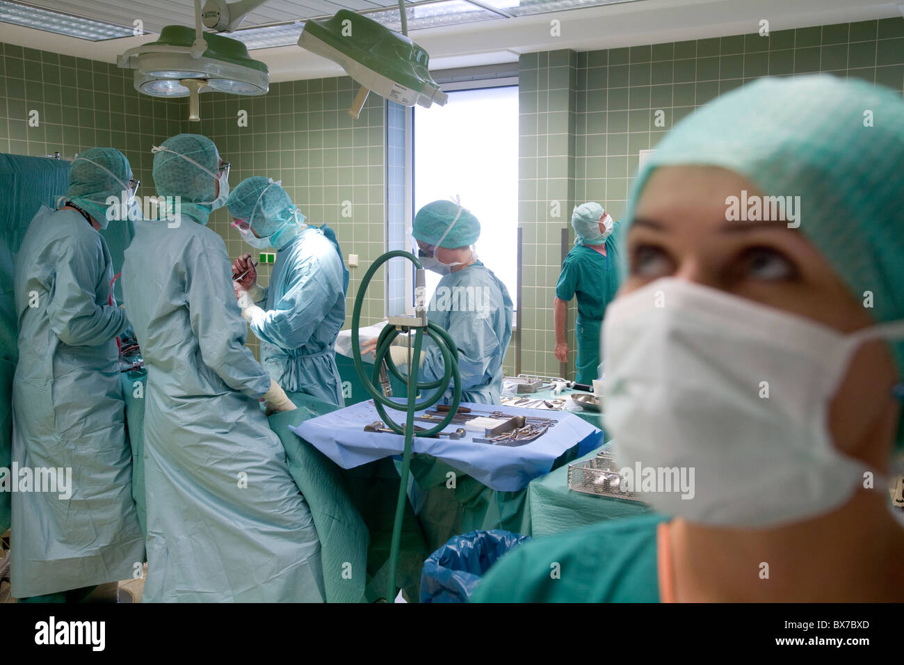 Funzionamento in ospedale, Essen, Germania Foto Stock