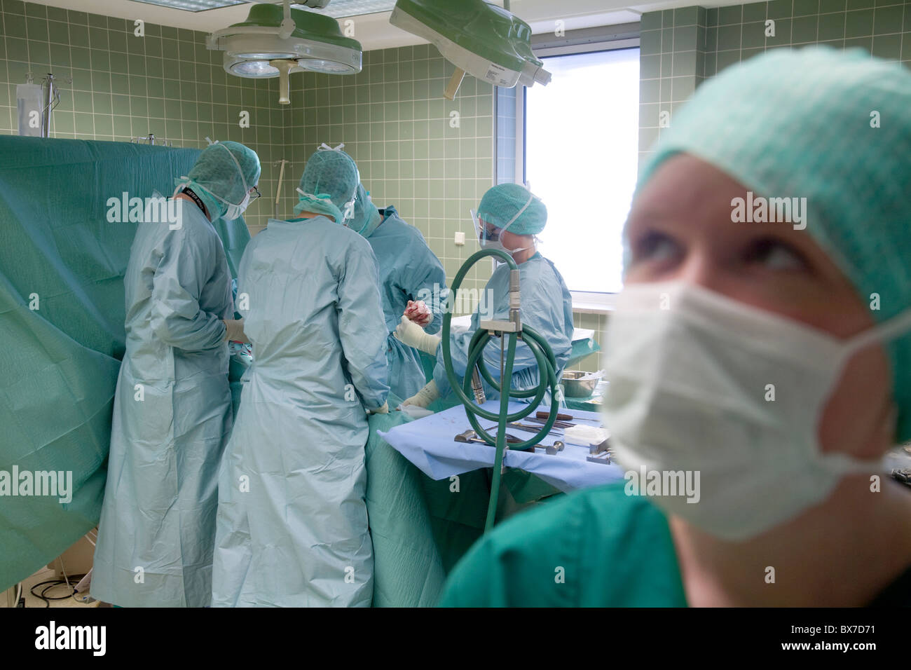 Funzionamento in ospedale, Essen, Germania Foto Stock