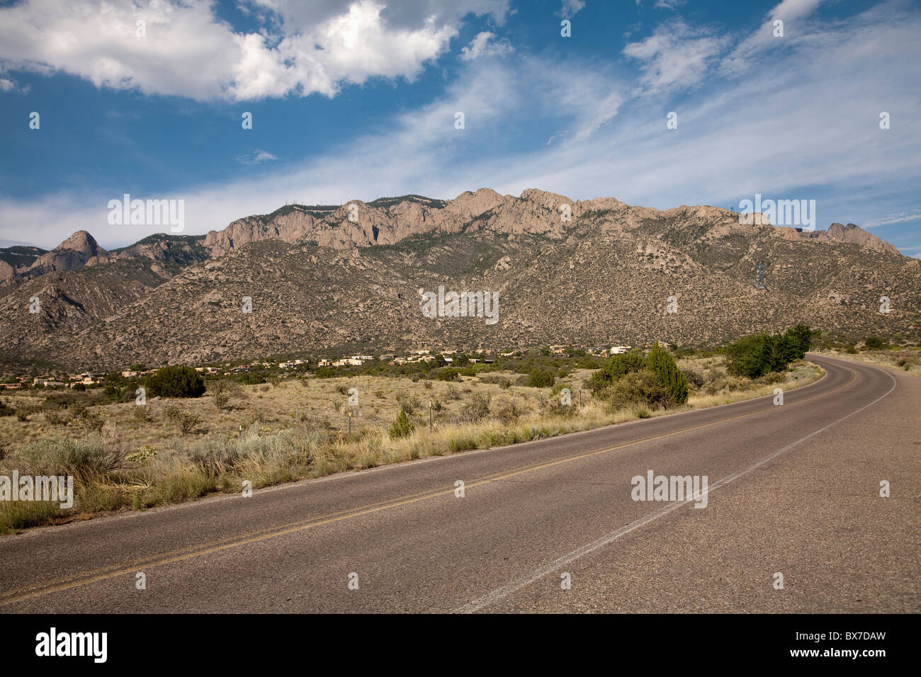 Il Sandia Mountains, Albuquerque, Nuovo Messico, STATI UNITI D'AMERICA Foto Stock