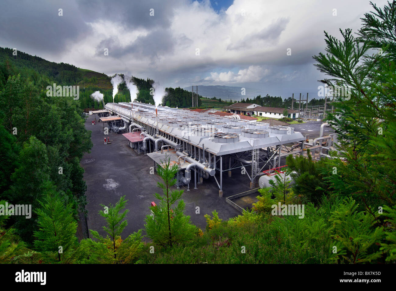 Preso in un impianto geotermico nelle Azzorre utilizzato per generare energia / Elettricità Foto Stock