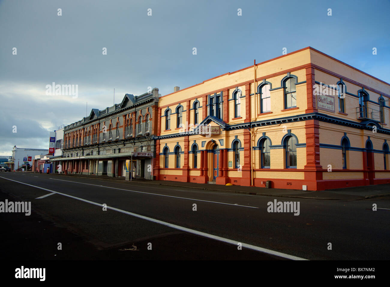 Il Bluff Lodge nel centro di Bluff, porta meridionale in Nuova Zelanda Foto Stock