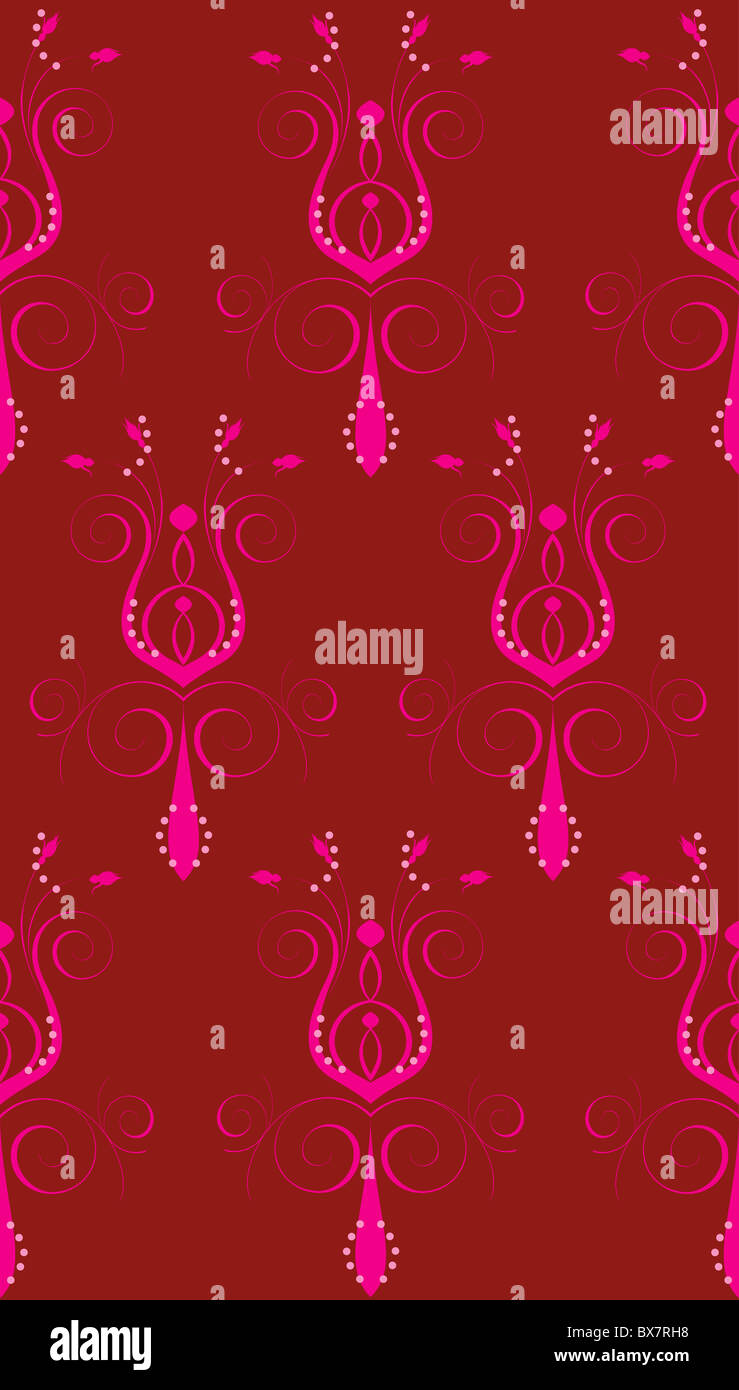 Illustrazione Vettoriale di sfondo senza giunture. Purple Rosa fiore astratto Foto Stock