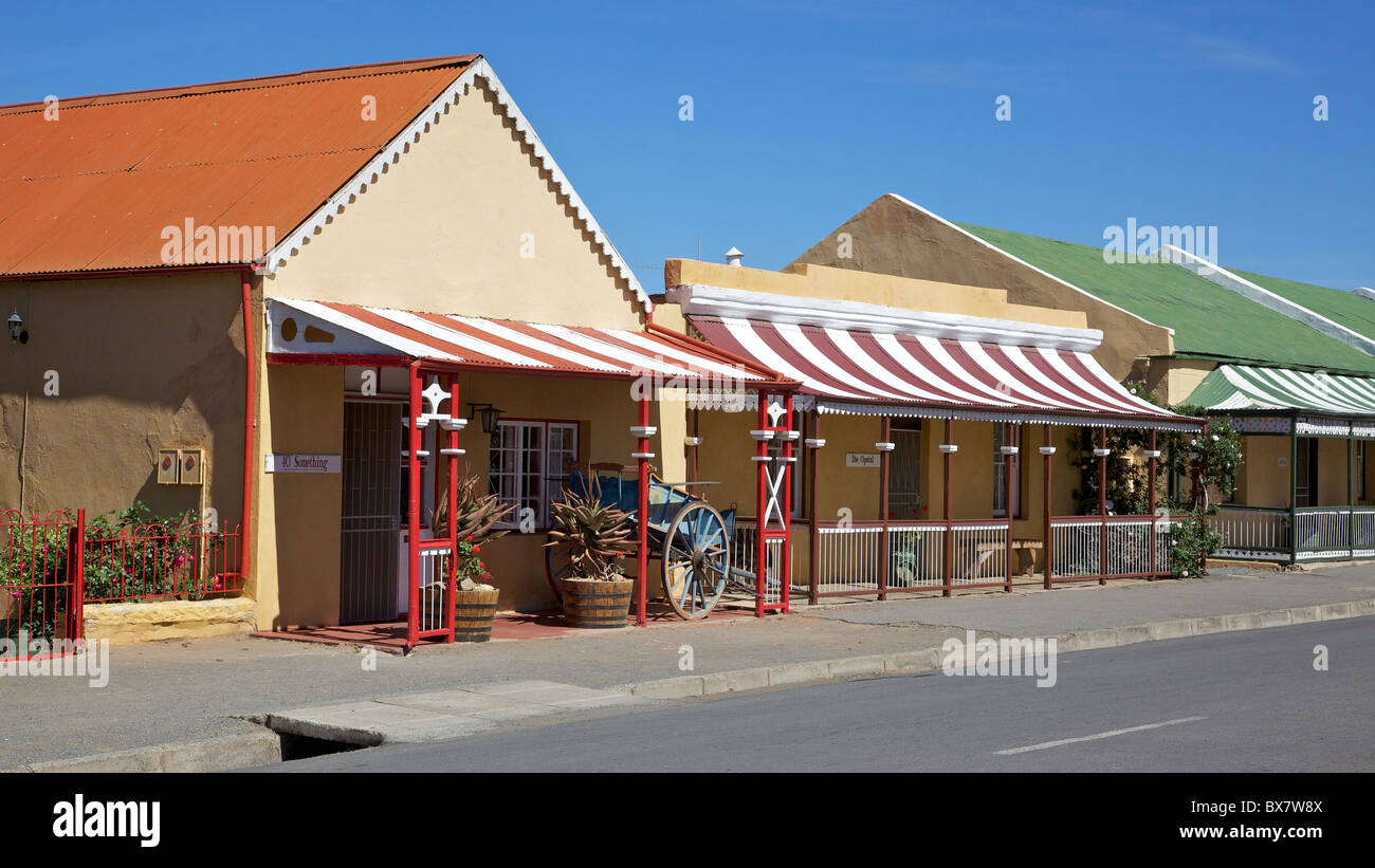 Die Tuyshuise, una collezione di rinnovato di artigiani case situate in Cradock, nella grande Karoo, Capo orientale, Sud Africa. Foto Stock