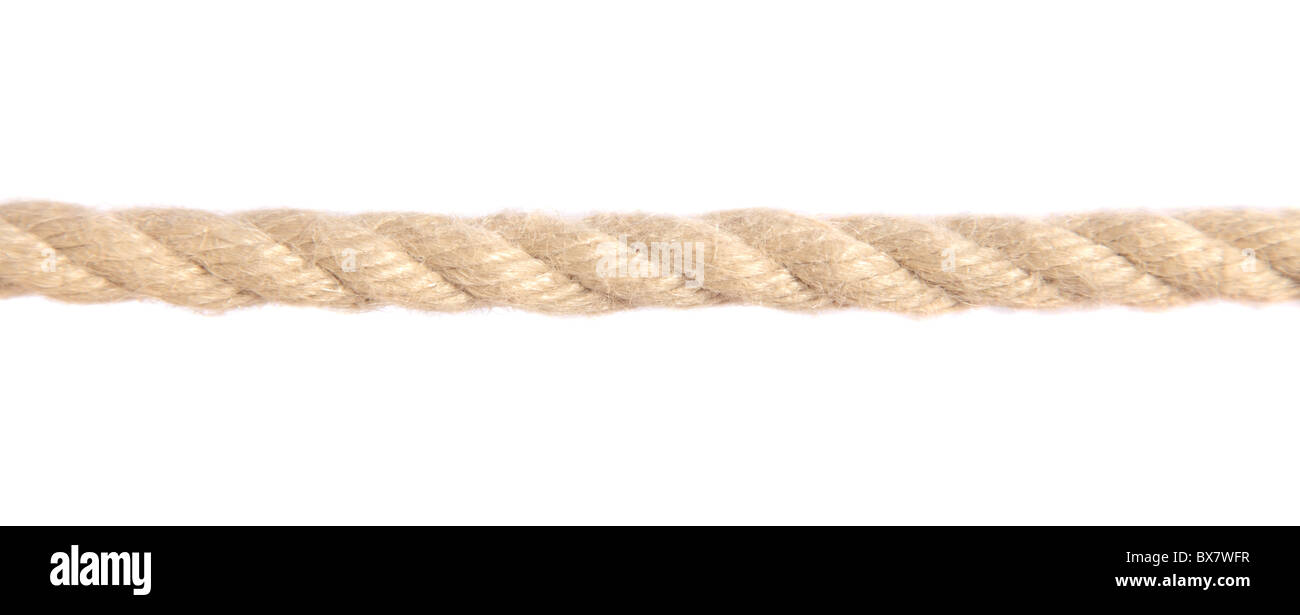 Standard di corda di canapa. Tutti gli isolati su sfondo bianco. Foto Stock