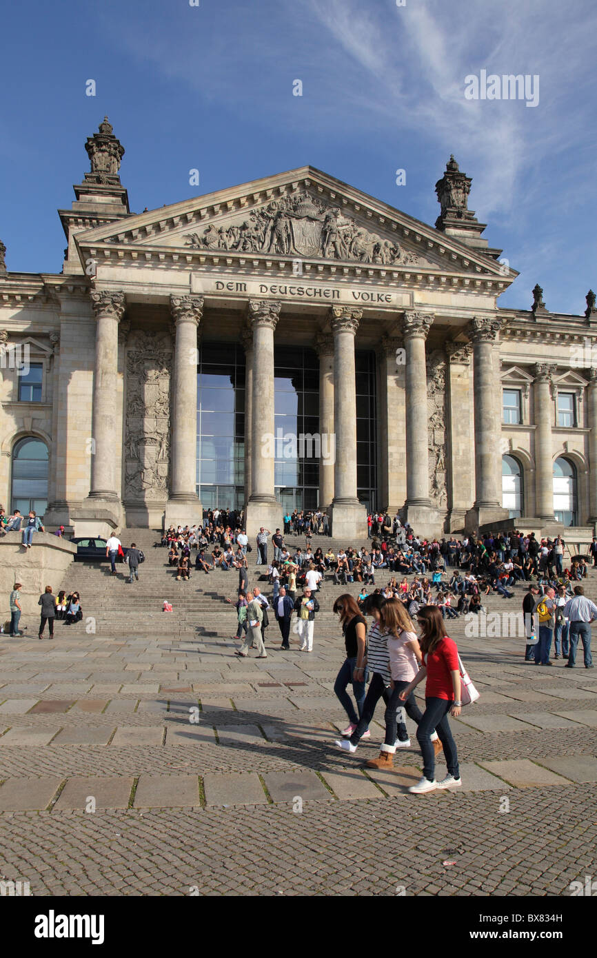 Il palazzo del Reichstag a Berlino Foto Stock