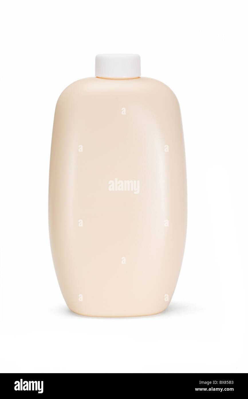 La bottiglia di plastica del prodotto per la cura della pelle su sfondo bianco Foto Stock