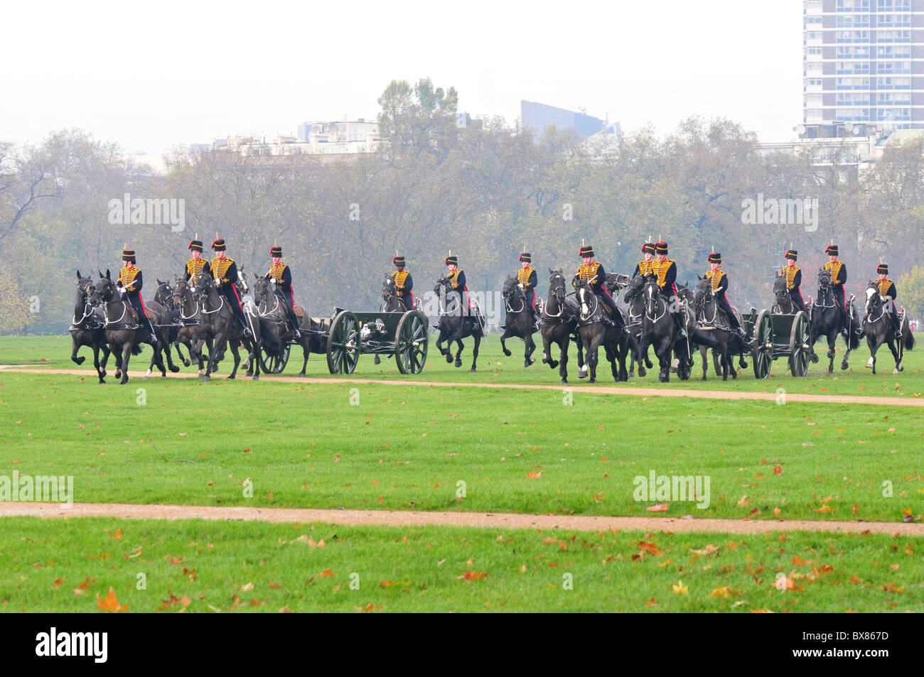 Re della truppa, Royal cavallo artiglieria, Hyde Park, Londra Foto Stock