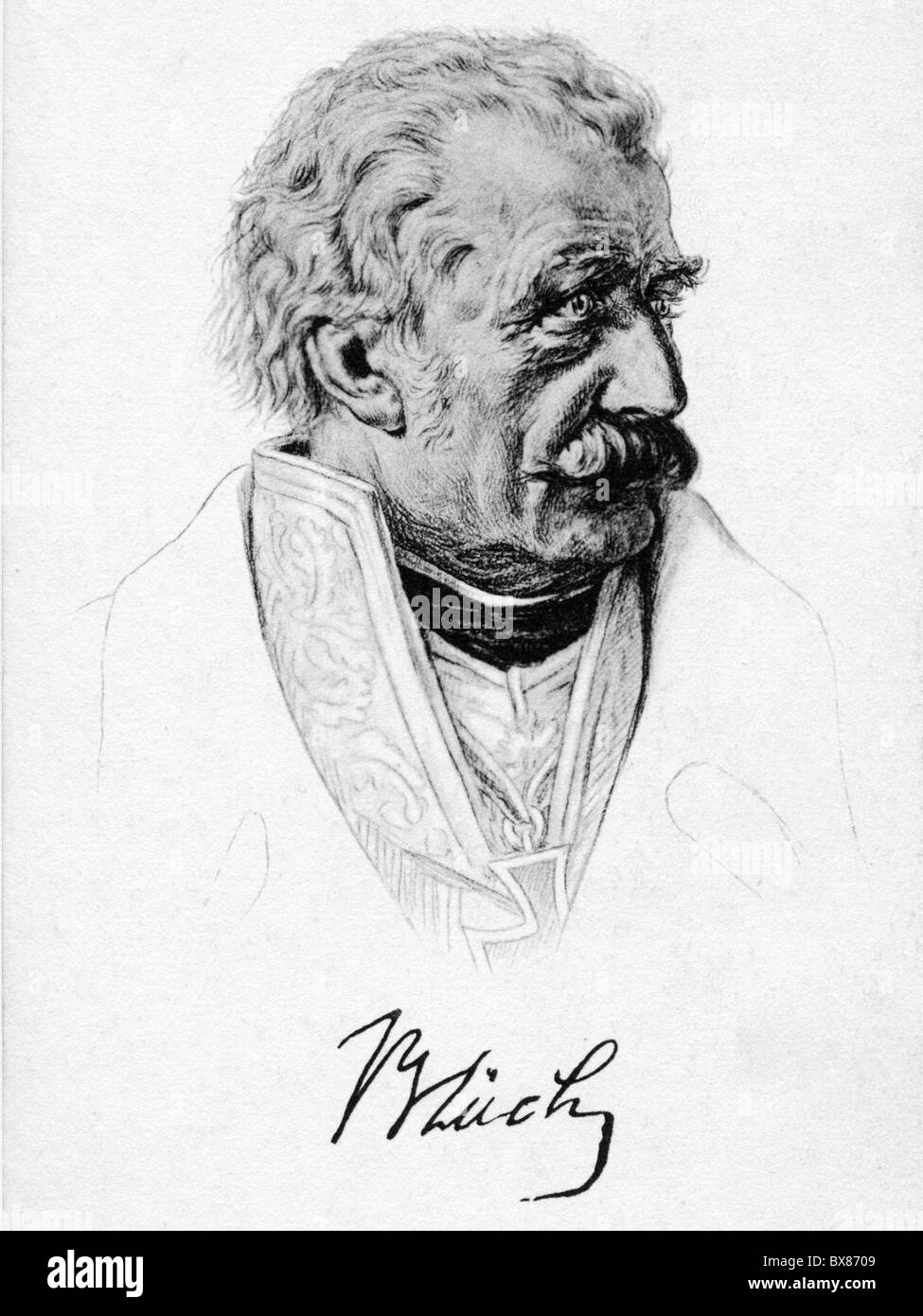 Bluecher, Gebhard Leberecht Von, 16. 12.1742 - 12.9.1819, generale prussiano, ritratto, disegno, circa 1900, Foto Stock