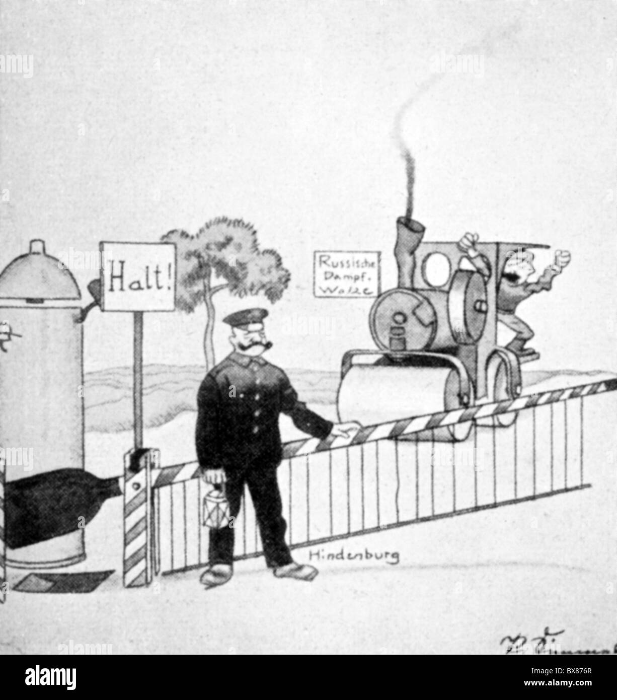 Eventi, prima guerra mondiale / prima guerra mondiale, caricature, 'il guardiano mentale' disegno di Paul Simmel, 'Ulk', fine 1914, , Additional-Rights-Clearences-Not Available Foto Stock