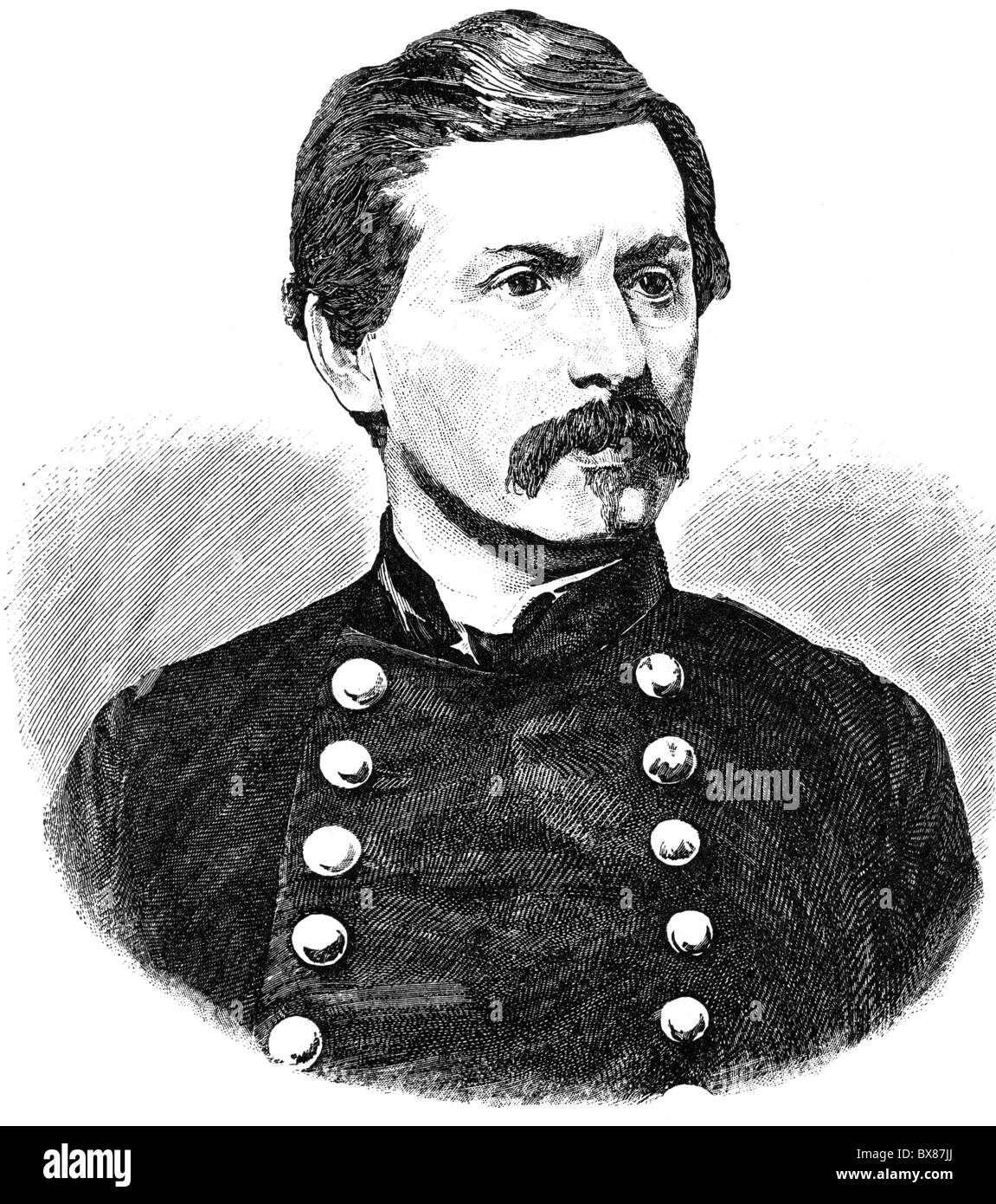 McClellan, George B., 3.12.1826 - 19.10.1885, generale americano, Comandante generale dell'esercito degli Stati Uniti 5.11.1861 - 11.3.1862, ritratto, incisione del legno, 2nd metà 19th secolo, , Foto Stock