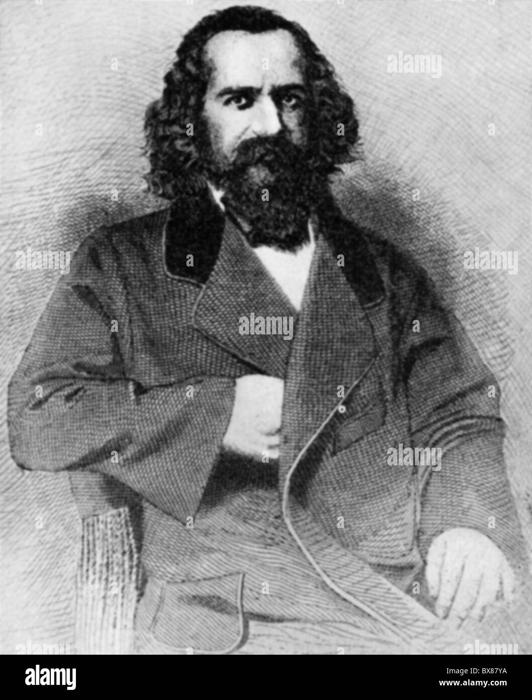 Tounens, Orélie-Antoine de, 12.5.1825 - 19.9.1878, giurista e avventuriero francese, re di Araucania e Patagonia 17.11.1860 - 19.9.1878, mezza lunghezza, incisione in legno, 2nd metà 19th secolo, , Foto Stock