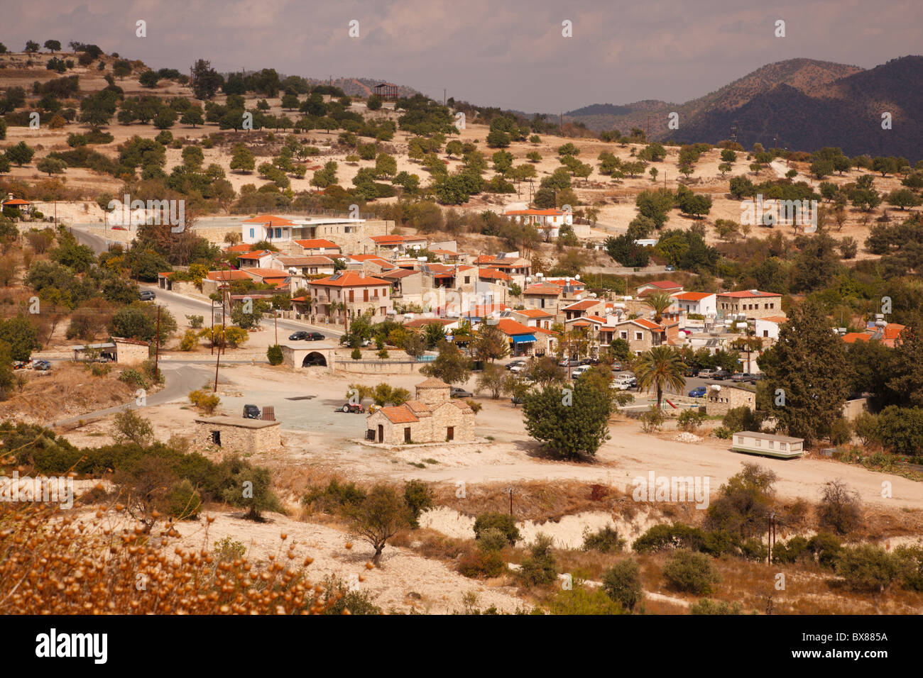 Kato Lefkara, est monti Troodos. Foto Stock