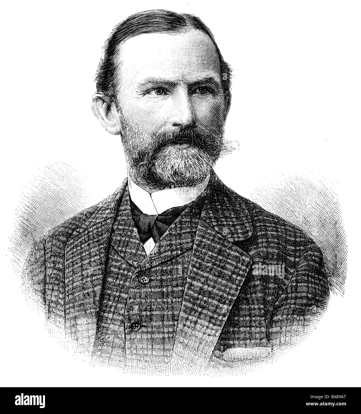Bokelmann, Christian Ludwig, 1844 - 15.4.1894, pittore tedesco, ritratto, incisione in legno, dopo una foto di Wilhelm otto von Duesseldorf, pubblicata nel 1894, Foto Stock