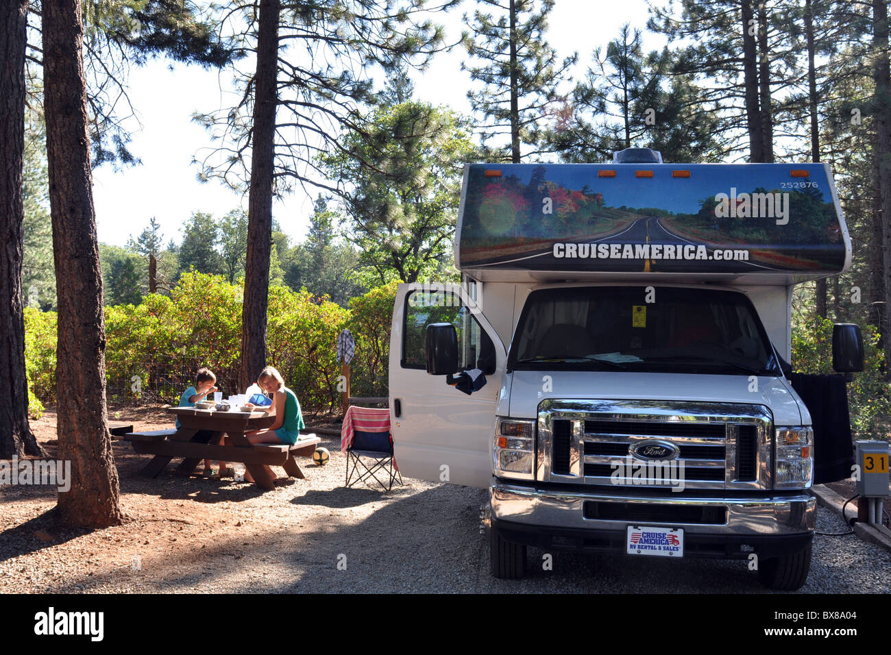 American Road Trip vacanza famiglia Foto Stock