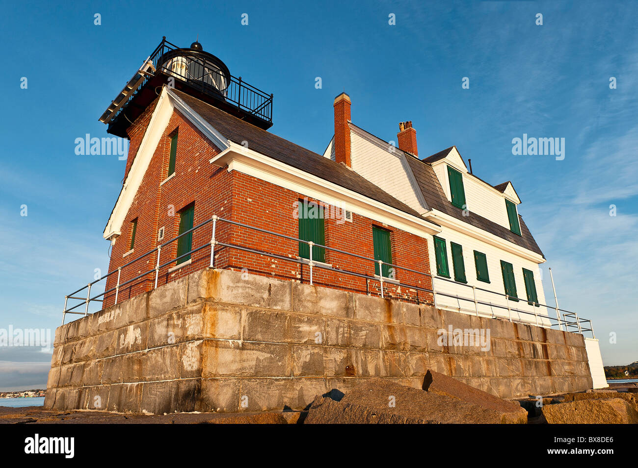 Rockland luce frangiflutti, Rockland, Maine, Stati Uniti d'America Foto Stock