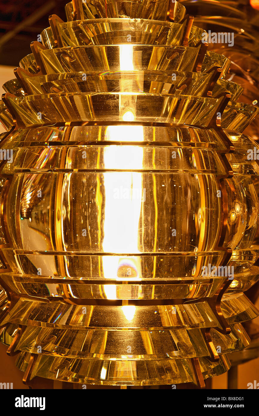 Lente di Fresnel, Maine Faro Museo, Rockland, Maine, Stati Uniti d'America Foto Stock