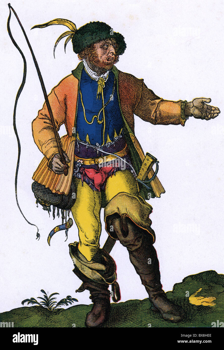 Persone, professioni, wagoner, legno colorato, 'Libro dei costumi' di Hans Weigel, Norimberga, 1577, , diritti aggiuntivi-clearences-non disponibile Foto Stock