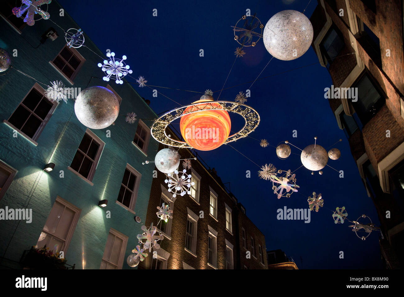 Carnaby Street le luci di Natale Londra 2010 Foto Stock